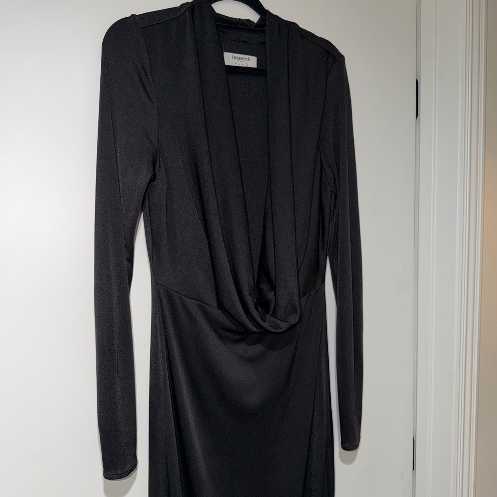HOUSE OF CB Saskia Plunge Long Sleeve Jersey Gown - Size L